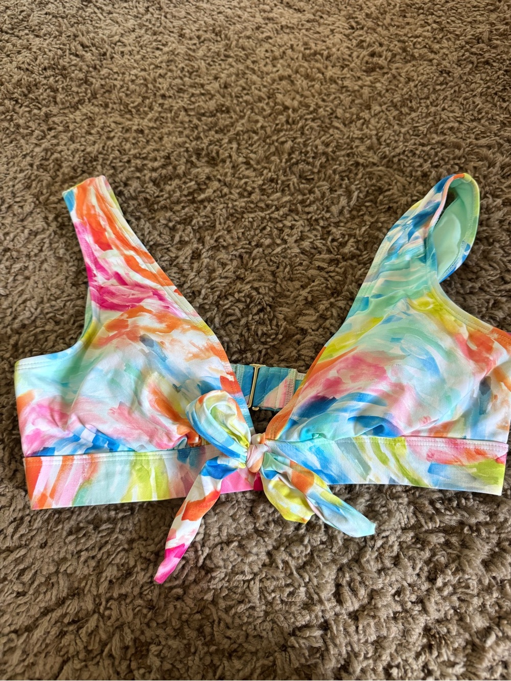 Women’s Multicolor Tie-Front One-Piece Swimsuit